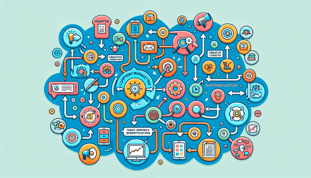 Visual guide to creating a content marketing strategy for small businesses.